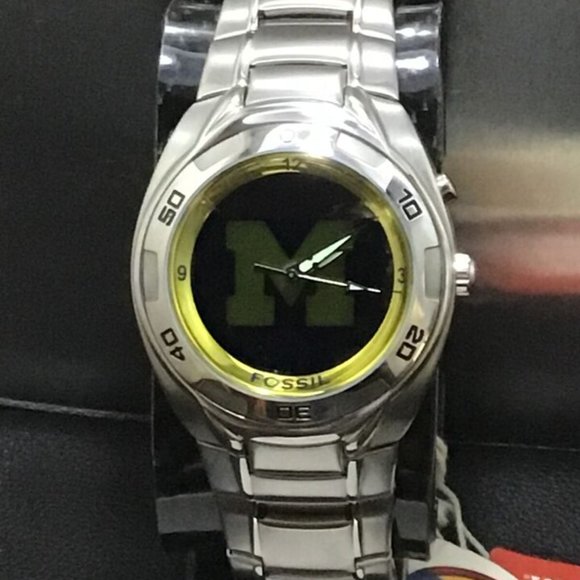 Michigan Wolverines NCAA Stainless-Steel Kaleido Watch by Fossil NEW (RARE) - Picture 7 of 9